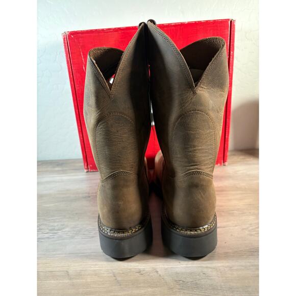 Justin Balusters 4445 Mens 13 D‎ Steel Toe Work Boots Dark Brown Cowhide Leather main image 6